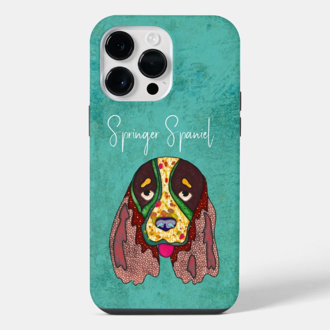 iPhone Springer Spaniel Vilain Visage Coque-Mate coque ip (Verso)