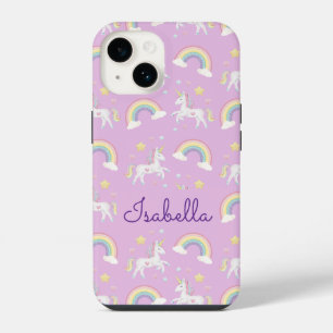 Pour iPhone 14 Unicorne Personnalisée Rainbow Sparkle coque iphon