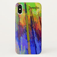 iPhone X Coque dans un arbre coloré Abstrait