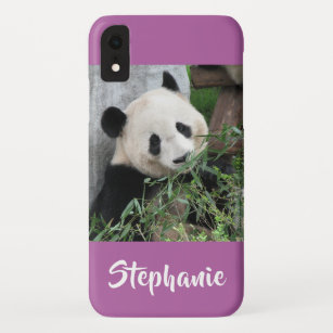 iPhone XR Coque géant Panda, orchidée, violet