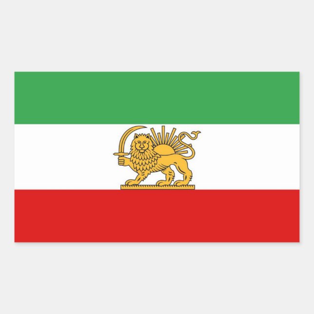 IRAN Drapeau Lion et Soleil Autocollant GRAND (Devant)