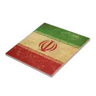 Iran Drapeau Vintage Design Carreaux en céramique