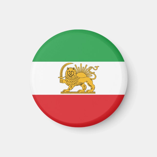 Iran Flag Lion And Sun Shah of Iran Flag Magnet (Devant)