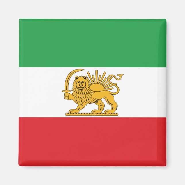 Iran Flag Lion And Sun Shah of Iran Flag Magnet (Devant)