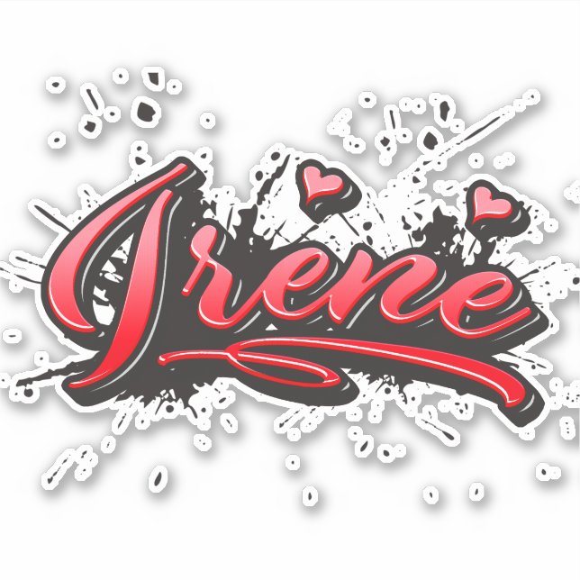 Irene rouge Autocollant graffiti sticker (Devant)