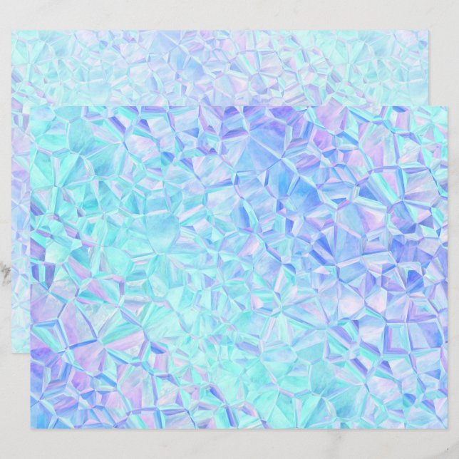 iridescence glaciale : feuille de papier (Devant / Derrière)