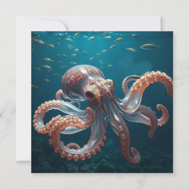 Iridescent Glass Octopus Art | Deep Sea Fantasy   (Devant)