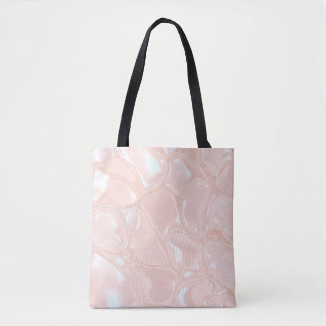 Iridescent Pearl Liquid Marble Aesthetic Tote Bag (Devant)