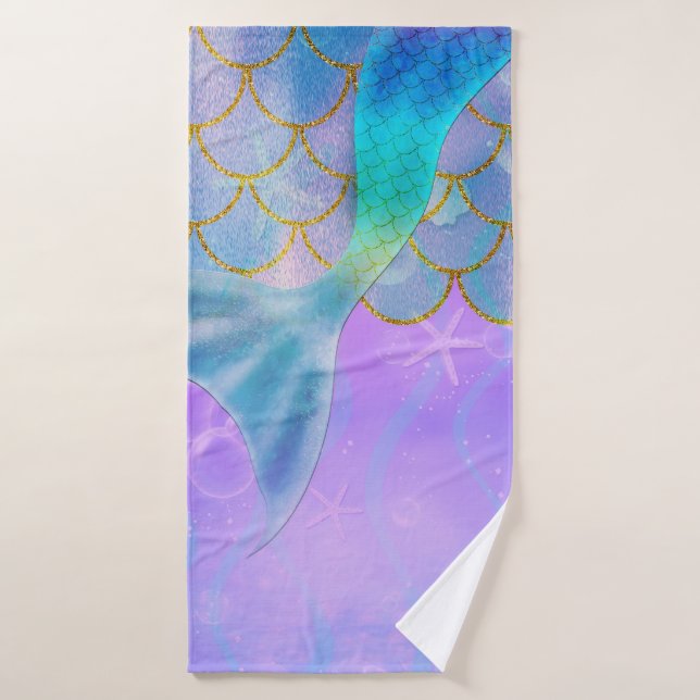 Iridescent Pearl Shtoujours Sparkle Mermaid Tail (Serviette de bain)
