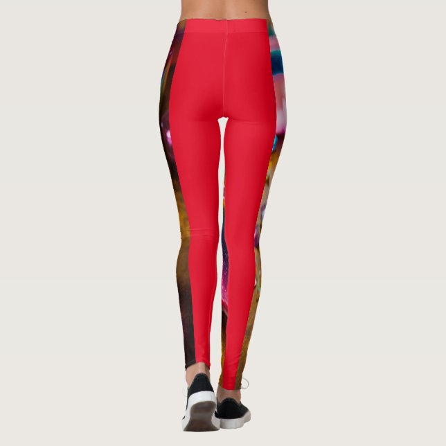 Iridescente Jello dessert cube imprimé leggings (Dos)