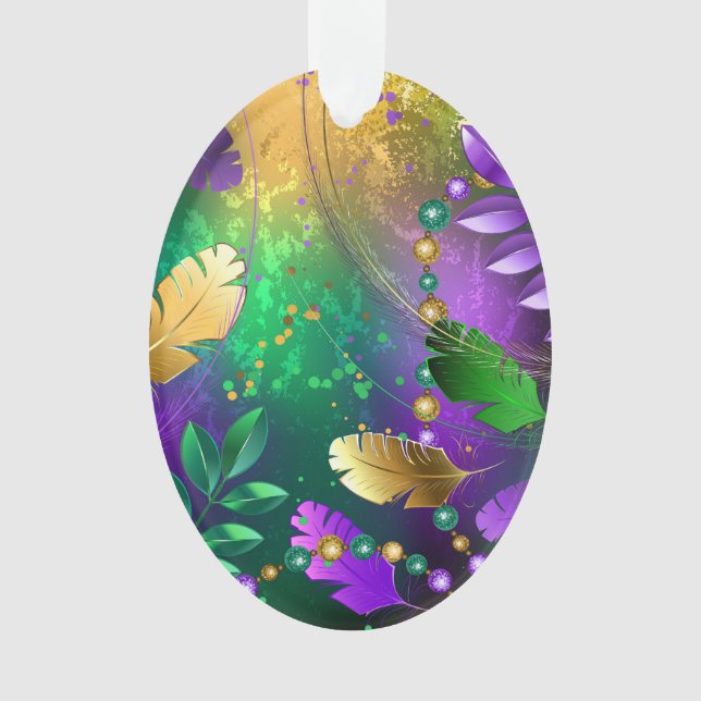 Iridescente mardi gras arrière - plan avec perles (devant)
