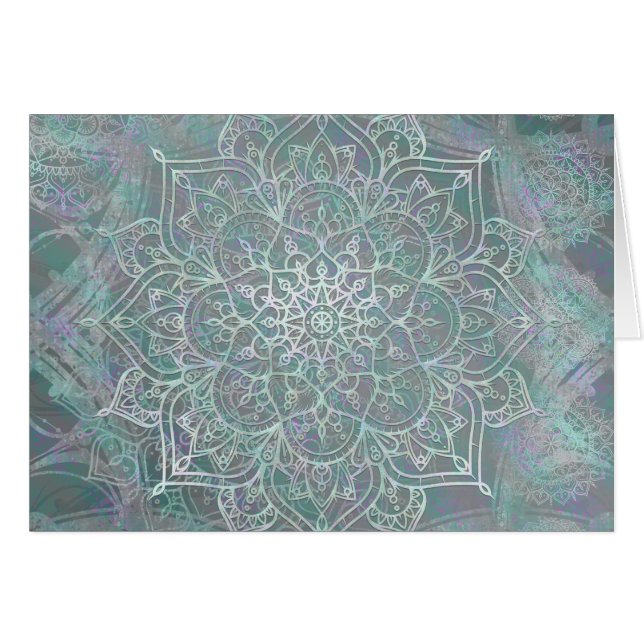 Iridescente Shimmer Mandala Boho Chic Merci (Devant Horizontal)
