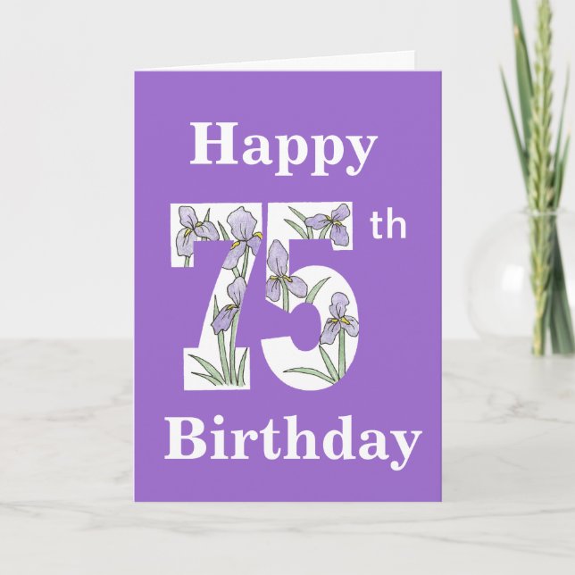 Iris 75e carte d'anniversaire (Devant)