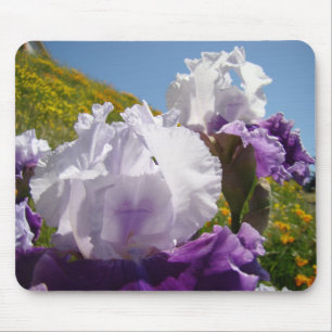 Iris blancs Iris fleurs violet tapis de souris Côt