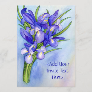 Iris Bouquet Peinture Fleur Invitation