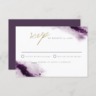 IRIS Carte Boho Plum Purple Gold Splash RSVP