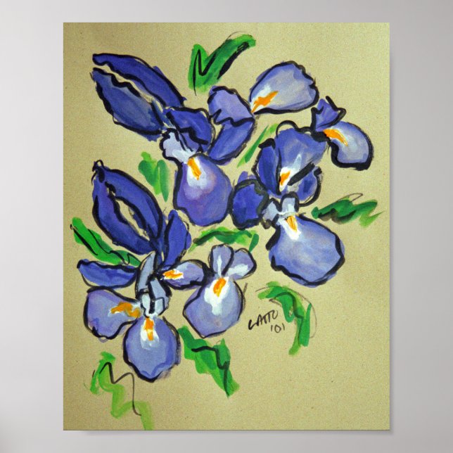 Iris Dance Peinture Abstraite Poster d'art Imprime (Devant)