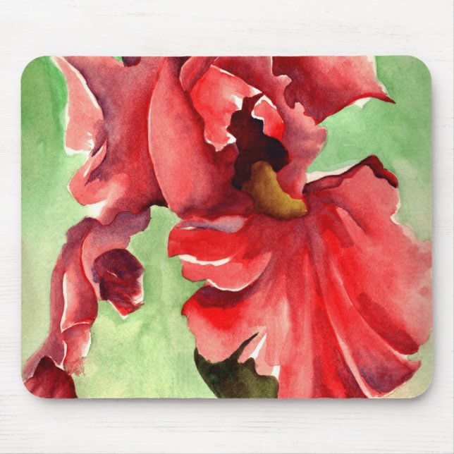 Iris dans l'aquarelle - tapis de souris par des (Devant)