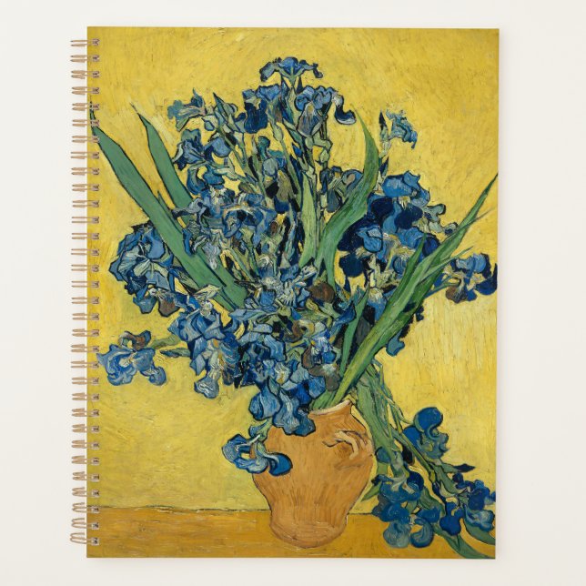 Iris de Van Gogh - Art audacieux bleu et jaune (Devant)