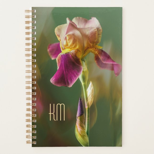 Iris floral art photo rêveur avec monogramme (Peti (Devant)