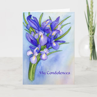 Iris Flower Mes condoléances Carte de voeux person