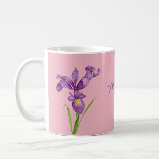 Iris Mug personnalisé violet (Gauche)