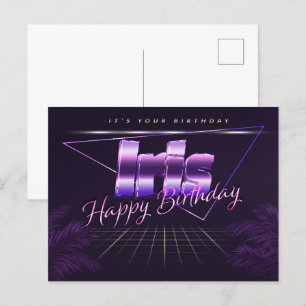 Iris Name Prénom lila Carte postale
