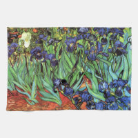 Iris par la serviette de cuisine de beaux-arts de