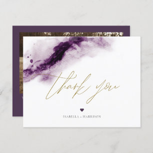 IRIS   Plum Purple Aquarelle Carte de remerciement