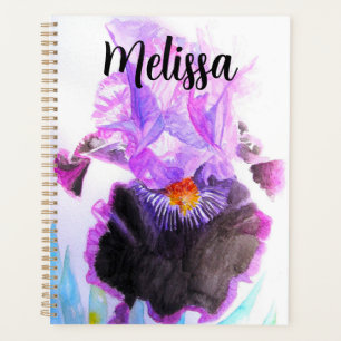 Iris Pourpre Fleur Aquarelle Florale Anniversaire