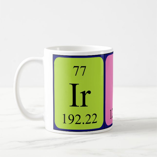 Iris tasse de nom de table périodique (Gauche)
