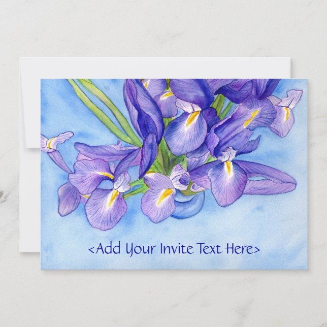 Iris Vase peinture Fleur Invitation (Devant)