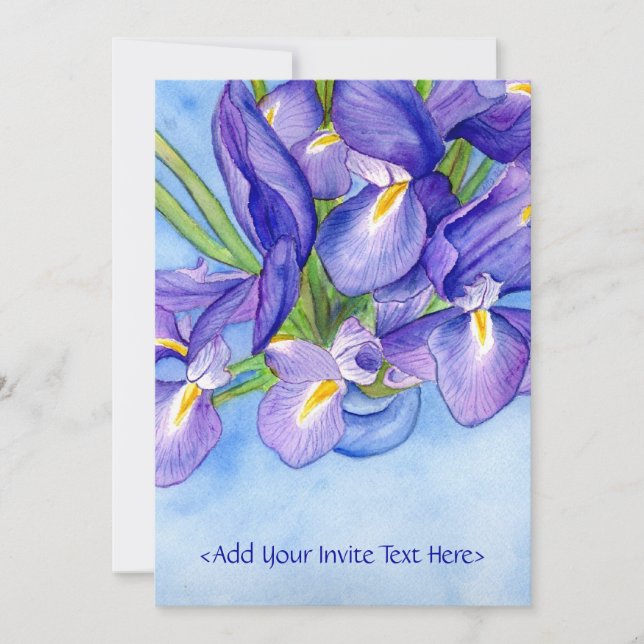 Iris Vase peinture Fleur Invitation (Devant)