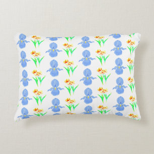 Irises et Tulipes Accent Coussin