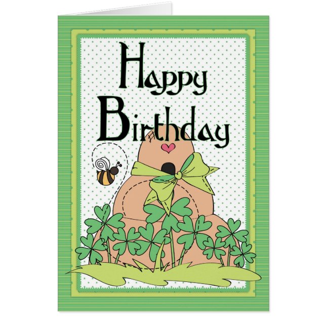 Irish Beehive Happy Birthday Greeting Card (Devant)