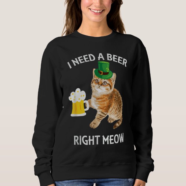 Irish Beer Cat TShirt St Patricks Day Drinking (Devant)