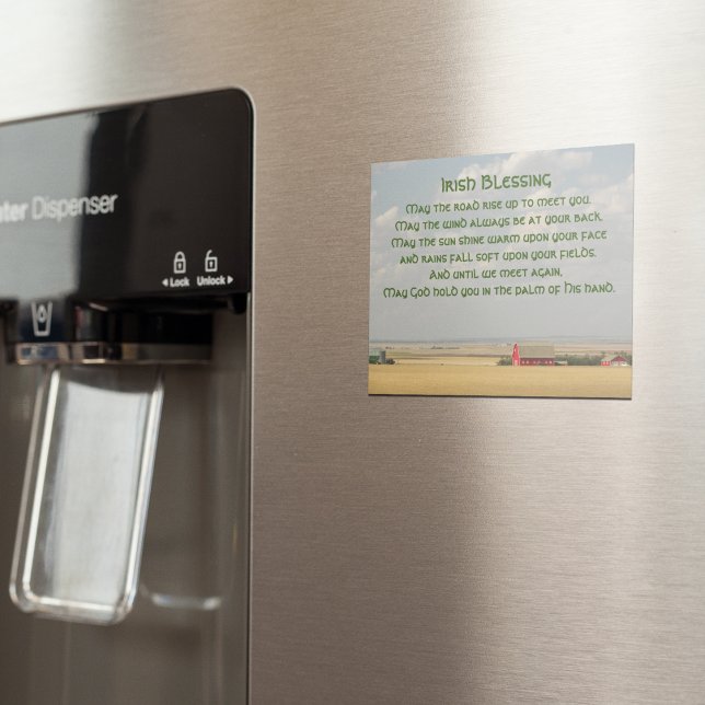 Irish Blessing Golden Blé Fields Carte magnétique (In Situ)