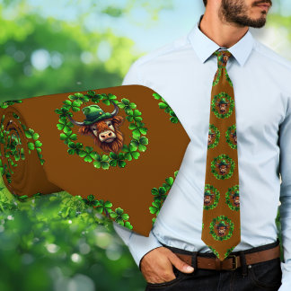 Irish Bull Motif St. Paddys Day Cravate