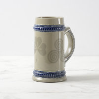 Irish Celtic Happy St Patrick Grey/blue Beer Mug