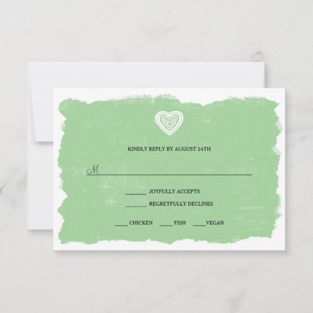 Irish Celtic RSVP, option de menu de la carte de r (Devant)