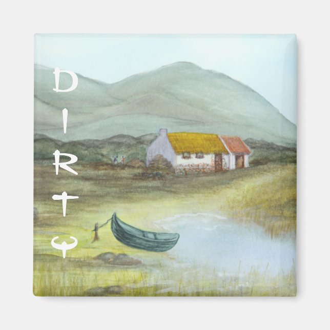 Irish Cottage Lave-vaisselle Magnet DIRTY par Bonh (Devant)