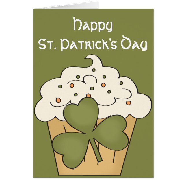 Irish Cupcake Bonne carte St. Patrick's Day Card (Devant)