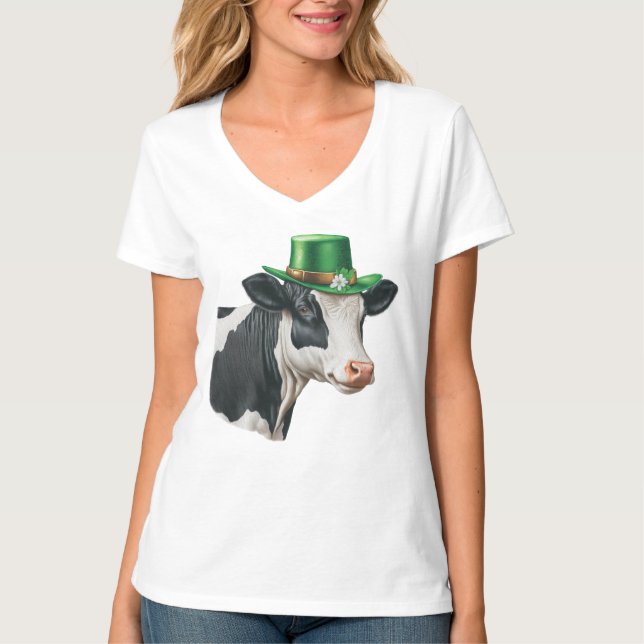 Irish Farmhouse | T-shirt vache de la Saint Patric (Devant)