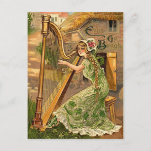Irish Harp St. Patrick's Day Cartes postales