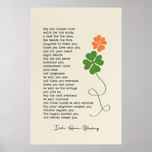 Irish Home Blessing Poster (Devant)