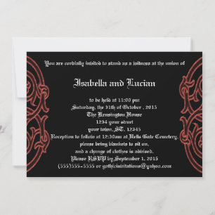 Irish Knots avec poésie Goth Wedding Invitations
