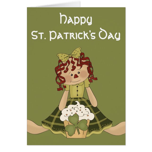 Irish RagDoll d1 Bonne carte St. Patrick's Day (Devant)
