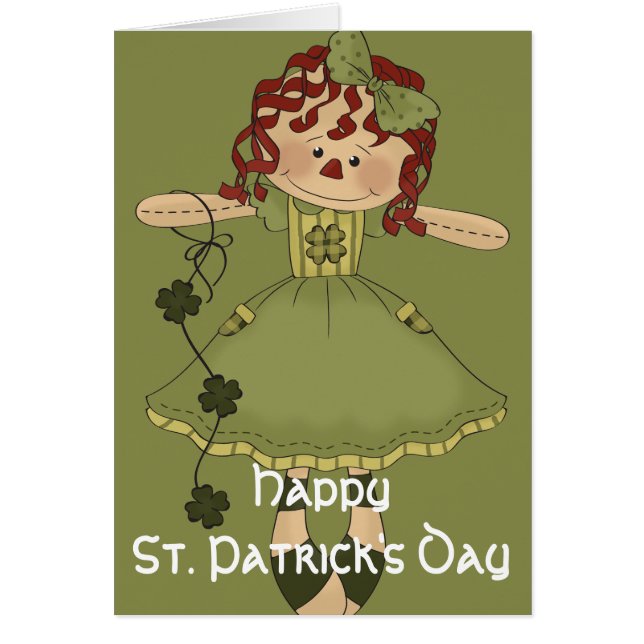 Irish RagDoll d2 Bonne carte St. Patrick's Day (Devant)