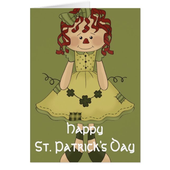 Irish RagDoll d3 Happy St. Patrick's Day Card (Devant)