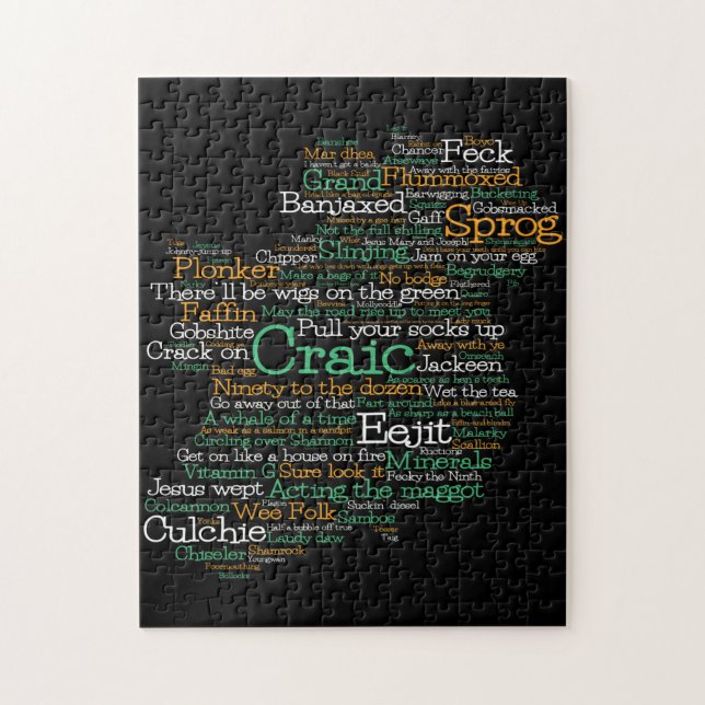 Irish Slang Map Jigsaw Puzzle (Vertical)